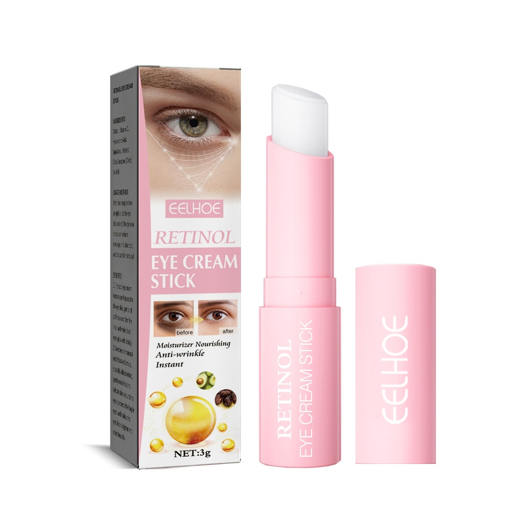 EELHOE Stick kem mắt Retinol, cấp ẩm và cải thiện nếp nhăn, chân chim, quầng thâm và làm săn chắc da mắt