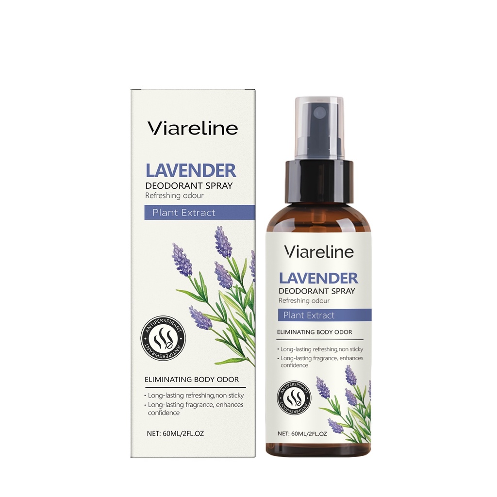 Xịt Làm Mát Lavender Viareline Khử Mùi Mồ Hôi Nước Hoa Cơ Thể Tươi Mát Hương Thơm Tự Nhiên