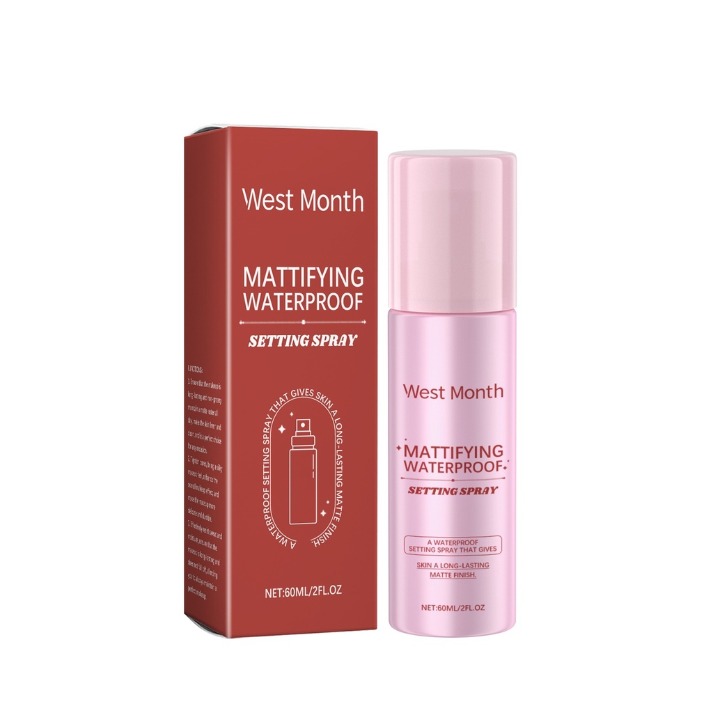 Xịt cố định dưỡng ẩm Matte West&Month, Chăm sóc nhẹ nhàng, Lớp trang điểm lâu trôi