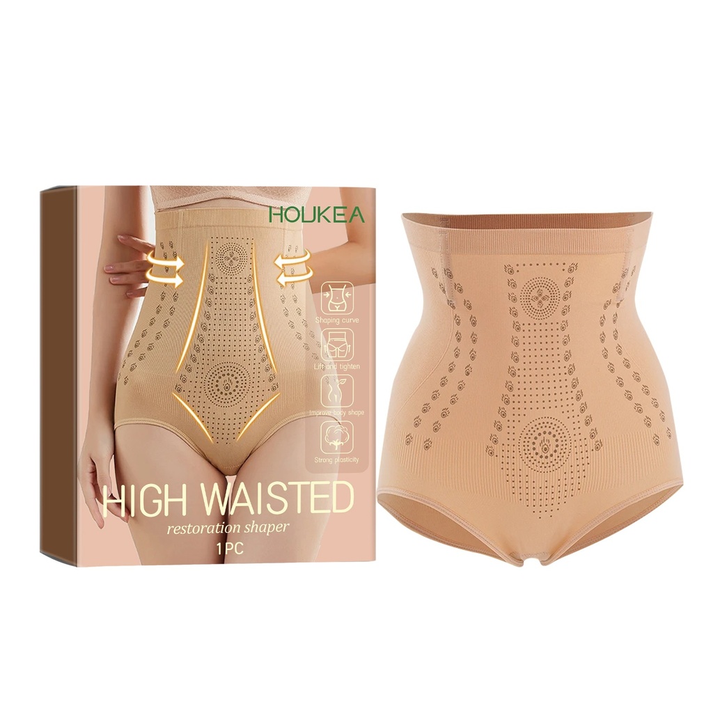 Girdle định hình eo cao Houkea, quần lót ôm sát cơ thể cho phụ nữ làm từ vải co giãn không gây khó chịu