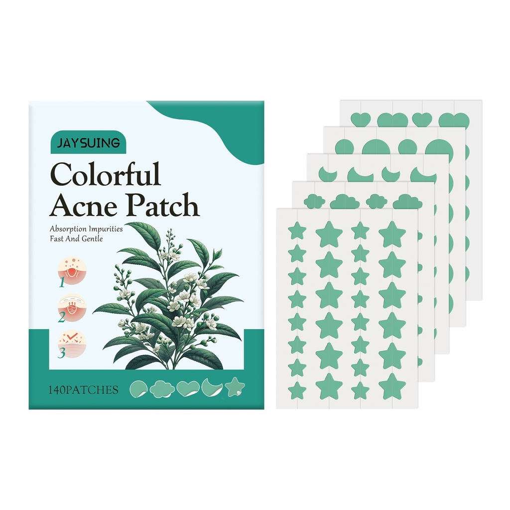 Miếng Dán Mụn Xanh Jaysuing Chăm Sóc Mụn In Hình Chăm Sóc Mặt Không Đều Hình Dán Mụn