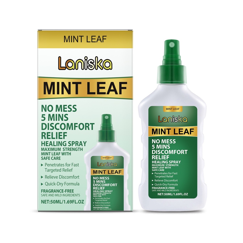 Xịt chăm sóc da Laniska Công thức nhẹ nhàng cho ứng dụng tại chỗ tự nhiên cho vùng da sưng và vết mờ sau sinh