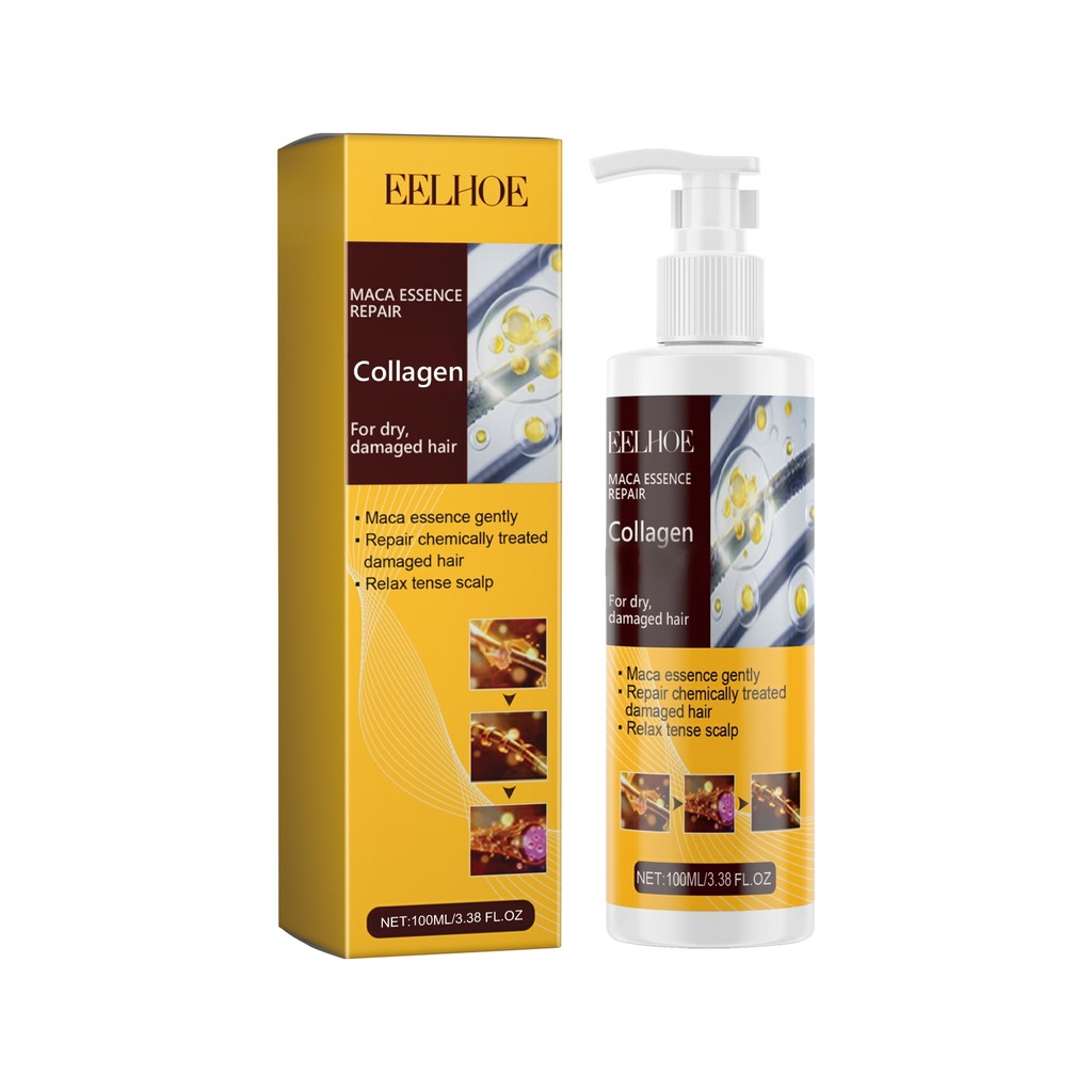 EELHOE Maca Essence Repair Collagen, sửa chữa tóc hư tổn, giảm chẻ ngọn, làm sạch sâu và tạo độ mượt mà và bóng bẩy