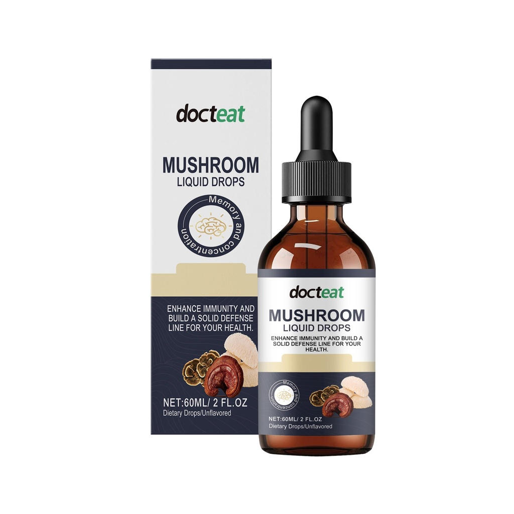 Giọt bổ sung miễn dịch phức hợp nấm Docteat, công thức nhẹ nhàng chăm sóc cơ thể hàng ngày