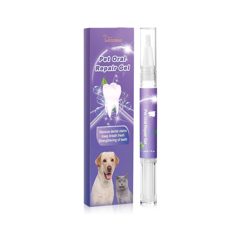 Yegbong Pet Oral Care Gel (1pcs) làm sạch sâu vết bẩn trên răng chó và mèo và cung cấp chăm sóc miệng