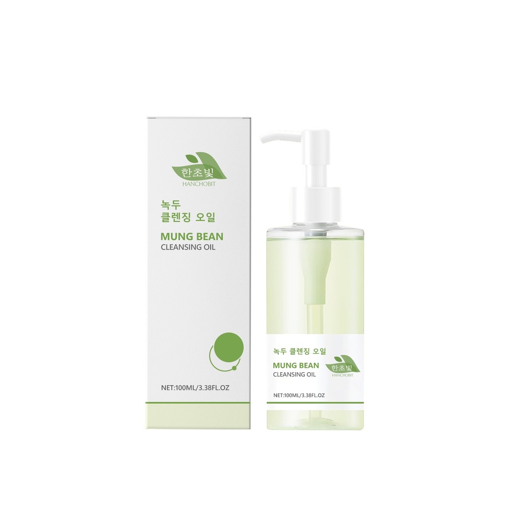 Dầu Tẩy Trang Đậu Xanh HANCHOBIT Gently Cleanses and Dissolves Makeup face, Eyes and Lips mà không nhờn rít. Đây là sản phẩm dầu tẩy trang làm sạch nhẹ nhàng
