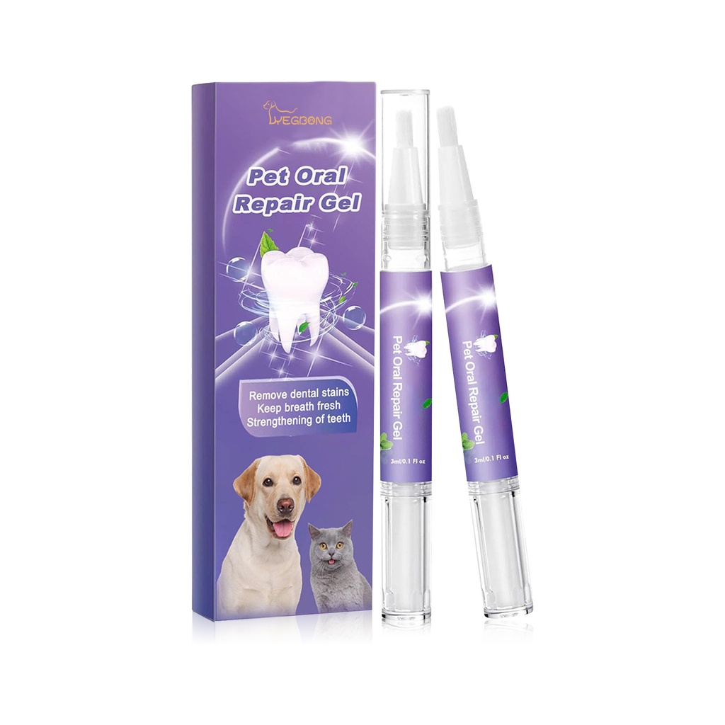 Yegbong Pet Oral Care Gel (2pcs) làm sạch sâu vết bẩn trên răng chó và mèo và cung cấp chăm sóc miệng