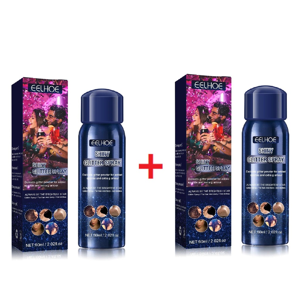 EELHOE Xịt lấp lánh, trang điểm sáng Halloween, quần áo tiệc đêm CLub, bột làm sáng da