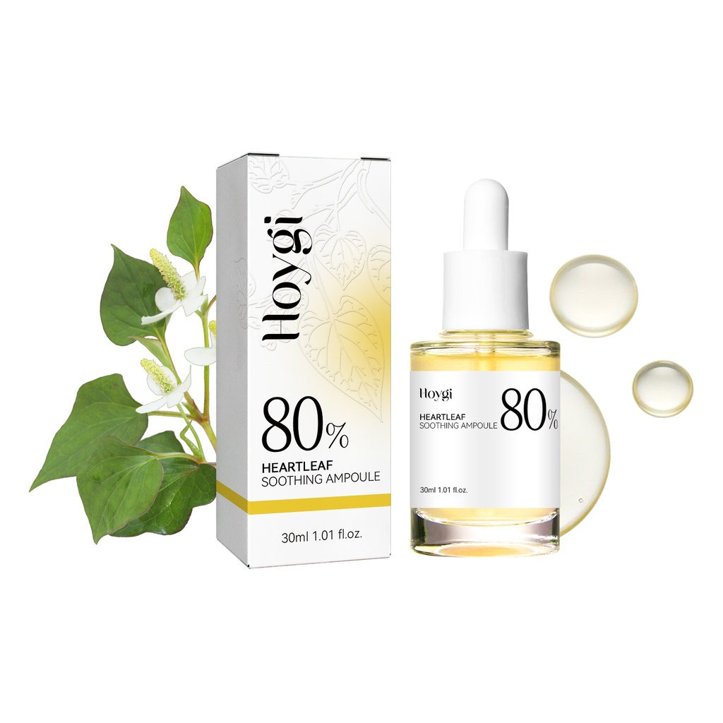 Ampoule làm dịu lá tim Hoygi, làm sạch nhẹ nhàng cho da, chống khô, cung cấp độ ẩm, làm mới và không nhờn.