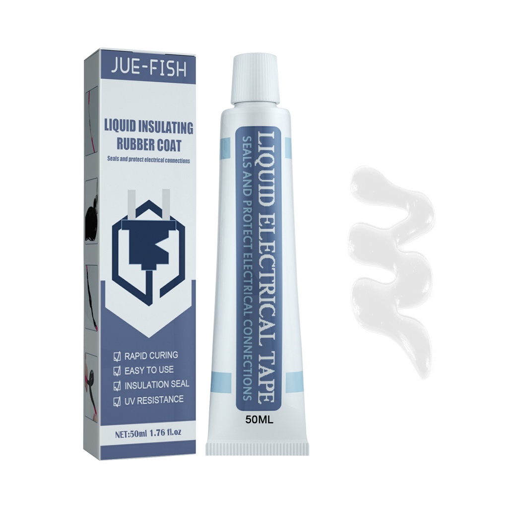 Băng dính cách điện lỏng Jue-Fish (Trắng 50ml), chất bịt kín pin lithium, liên kết chống nước, chống cháy và mạch in chịu nhiệt độ cao