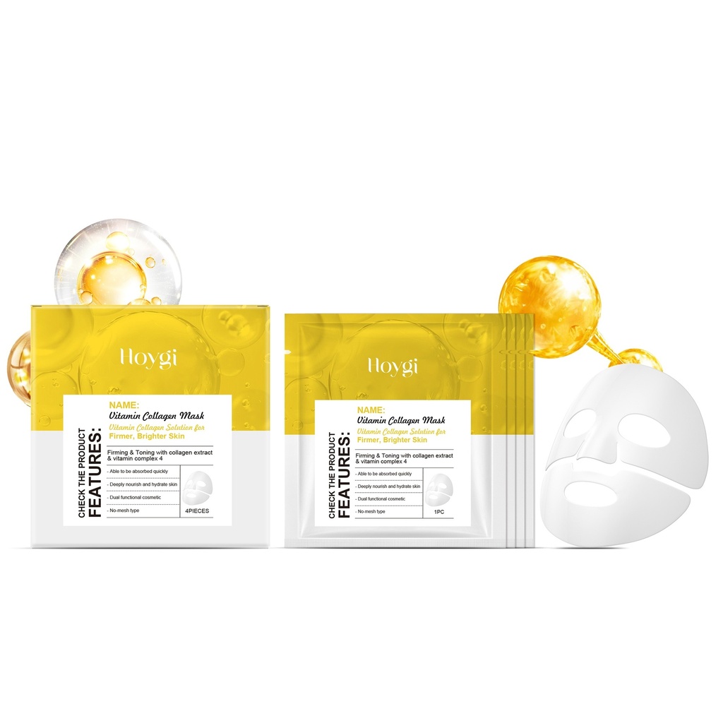 Mặt Nạ Collagen Căng Bóng Và Dưỡng Ẩm Hoygi (Bộ Hộp) Là Sản Phẩm Chăm Sóc Da Mặt Ba Trong Một, Cung Cấp Độ Ẩm, Dưỡng Chất Và Dưỡng Ẩm