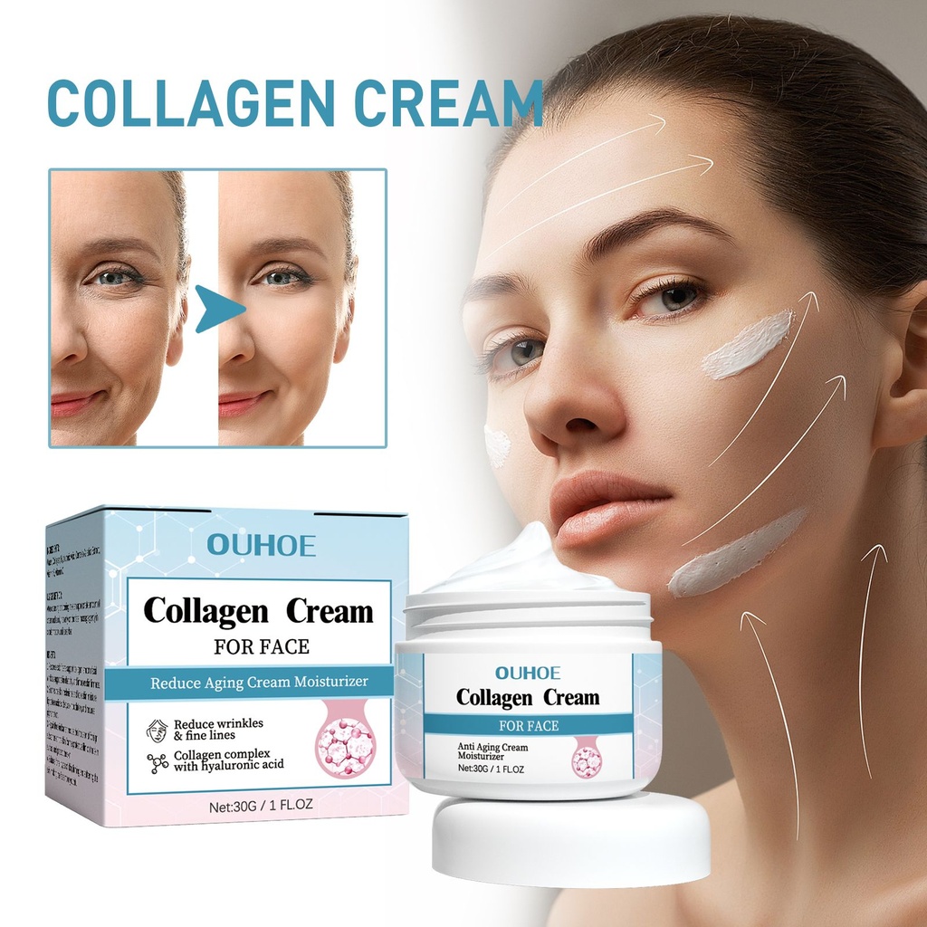 Kem Chống Nhăn Collagen OUHOE, Cấp Ẩm, Căng Bóng Da Mịn Và Chống Lão Hóa