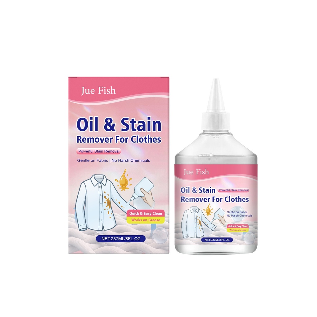 Jue Fish Chất Tẩy Vết Bẩn Dầu Quần Áo Phân Hủy Vết Bẩn Dầu, Bảo Vệ Màu Sắc, Ngăn Ngừa Phai Màu, và Để Lại Hương Thơm Trên Quần Áo Đa Chất Liệu Sau Khi Giặt