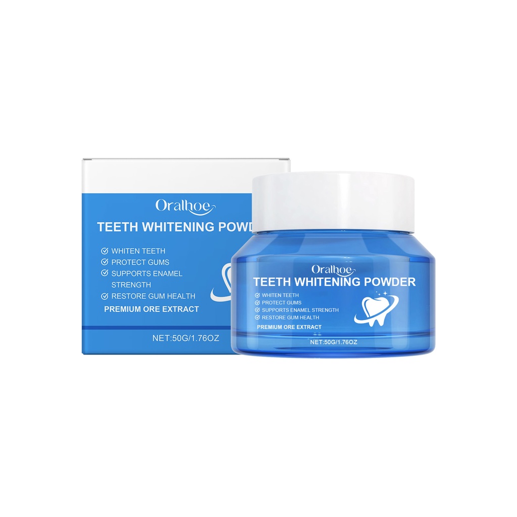 Bột làm trắng răng Oralhoe, làm sạch dịu dàng các vết bẩn trên răng, vàng, miệng thơm mát, bột chăm sóc răng