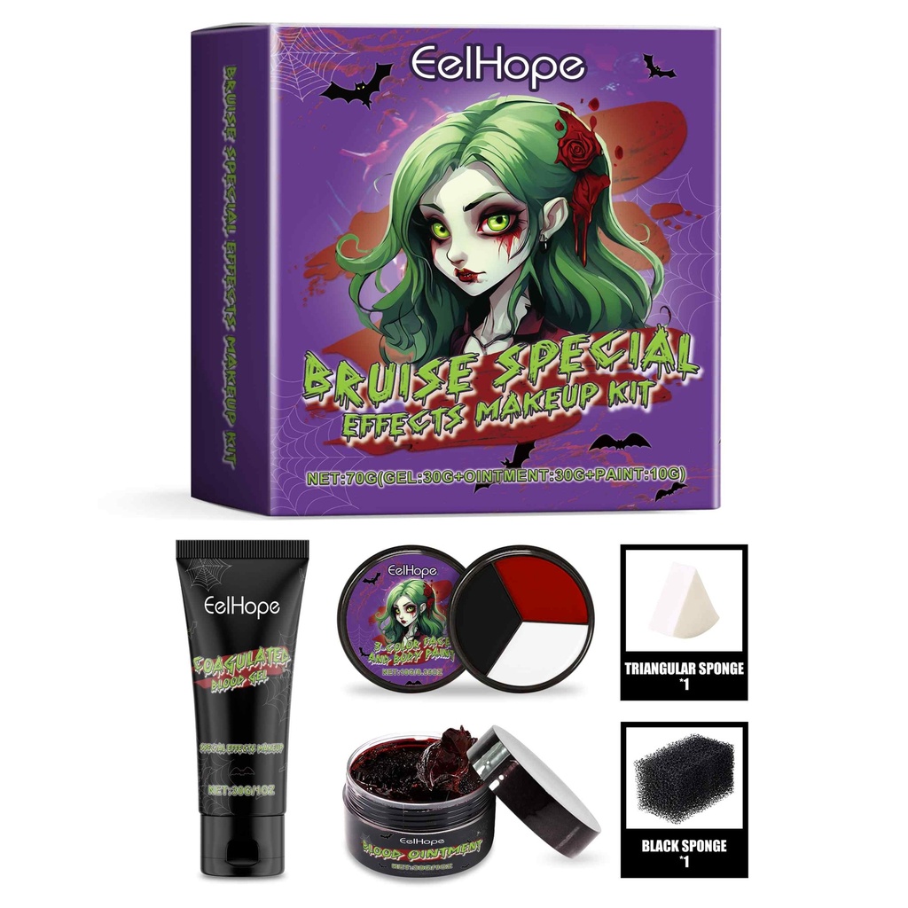 Eelhope Bộ Đồ Trang Điểm Ma Cà Rồng Halloween Công Cụ Hoá Trang Dự Tiệc
