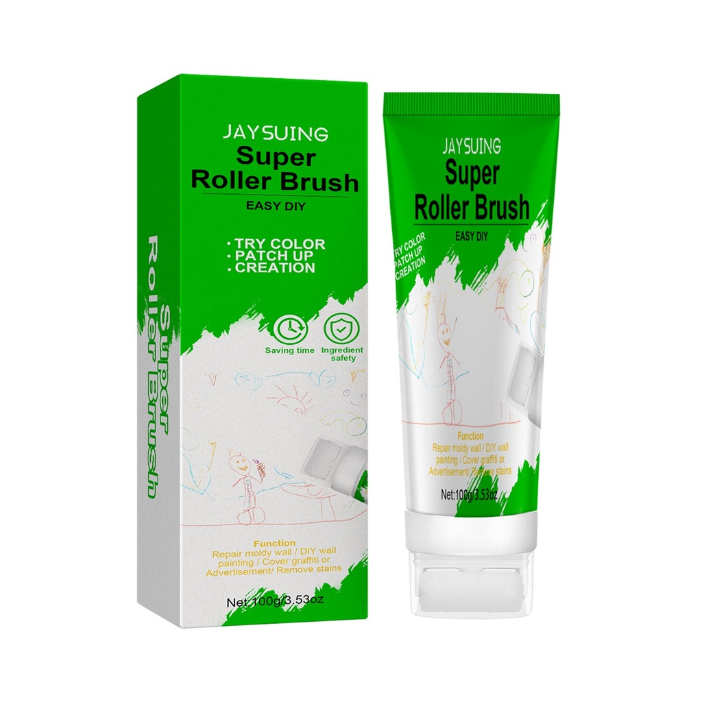 Bột sửa tường Jaysuing Rolling Brush, Che phủ tường gia đình, Bột sửa chữa vết bẩn, graffiti, nứt, bảo trì và cải tạo