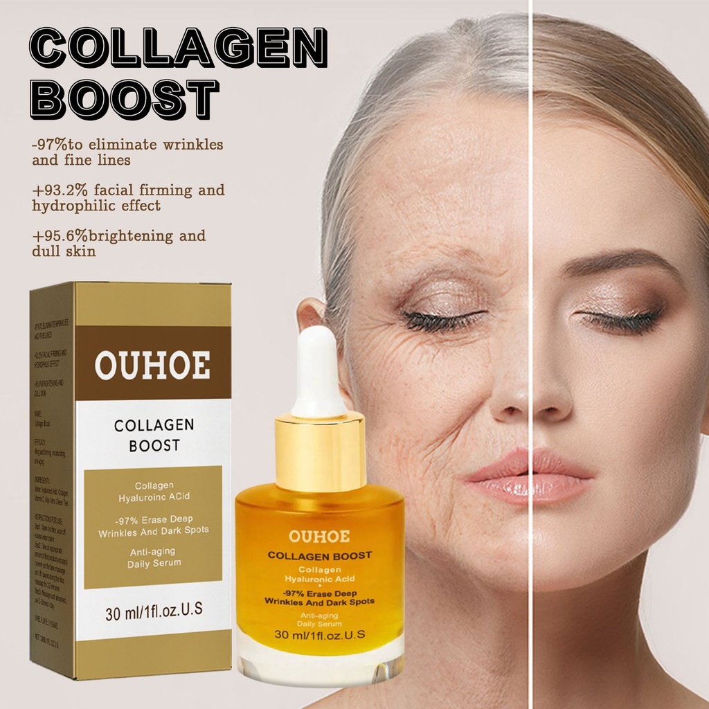 Tinh chất collagen OUHOE cấp ẩm và làm săn chắc da mặt, giảm nếp nhăn, cấp nước và cung cấp độ ẩm cho làn da mềm mại