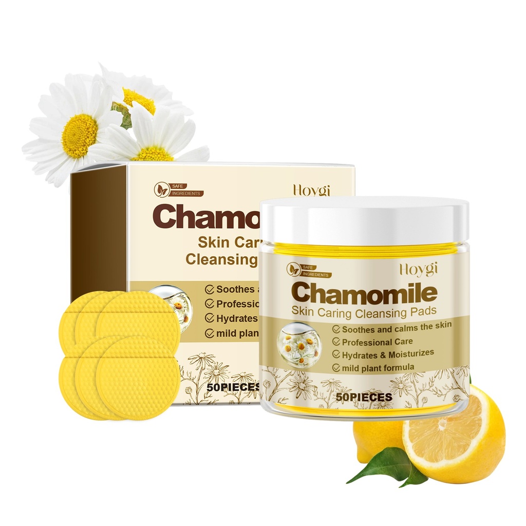 Miếng Làm Sạch Da Dịu Nhẹ Chamomile Hoygi, Làm Sạch Nhẹ Nhàng, Cung Cấp Độ Ẩm, Làm Sảng Khỏ và Làm Sạch Sâu Lỗ Chân Lông Mặt.