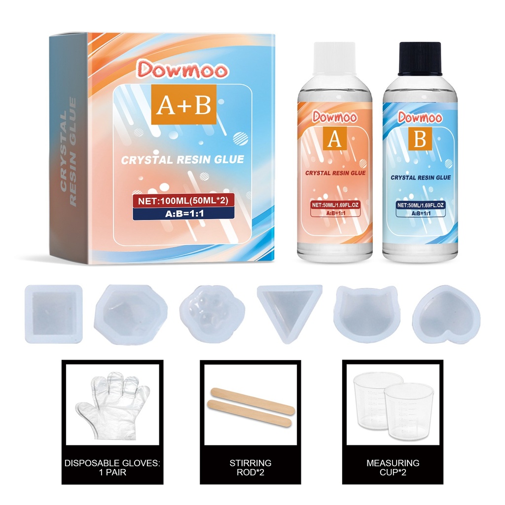 Bộ Dụng Cụ Đúc Resin Cao Su Tự Làm Dowmoo, Làm Trang Sức, Móc Khóa DIY