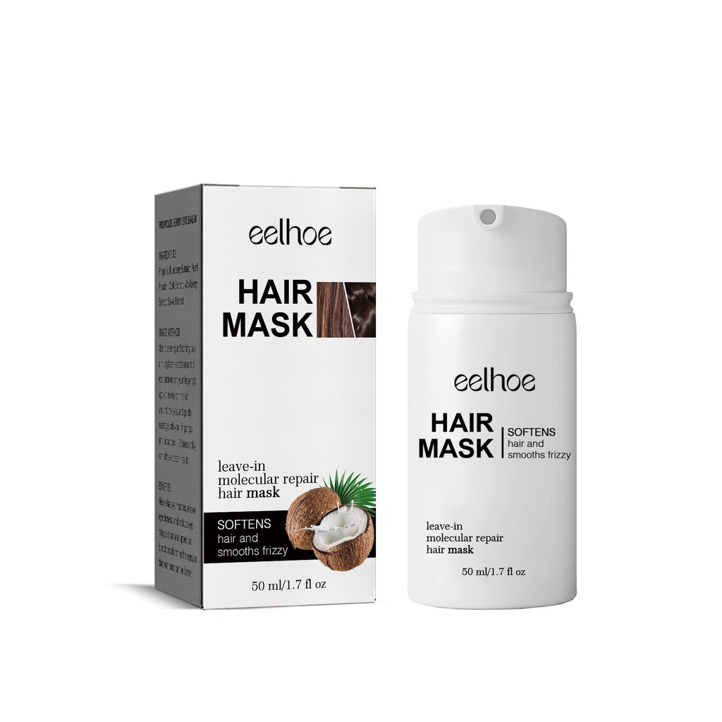 Mặt nạ tóc EELHOE, Sửa chữa tóc xoăn mượt mà, cung cấp độ ẩm và cải thiện nhuộm và làm phẳng, sản phẩm chăm sóc tóc chắc khỏe và phồng lên.
