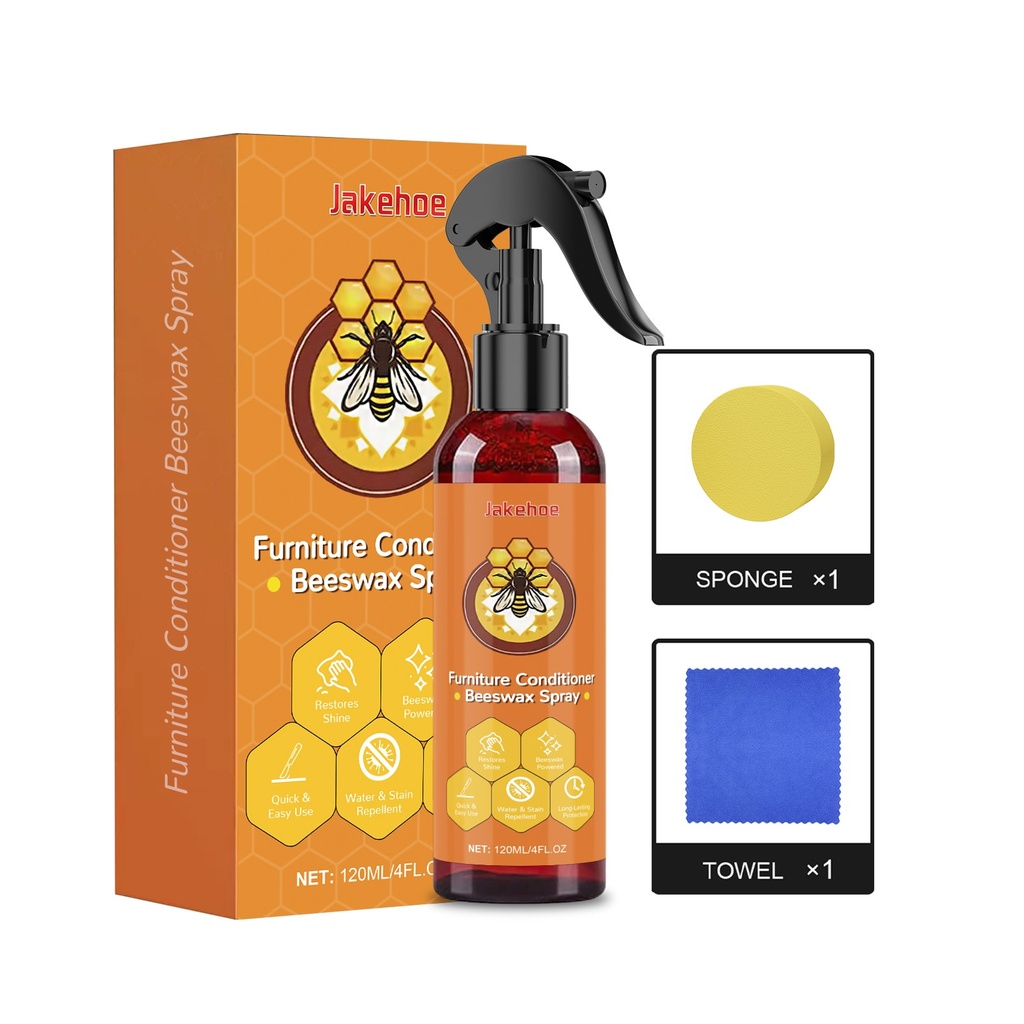 Jakehoe Furniture Beeswax Care Spray, đồ nội thất bằng gỗ, cải tạo sàn, làm sạch, chống nứt và chất làm bóng