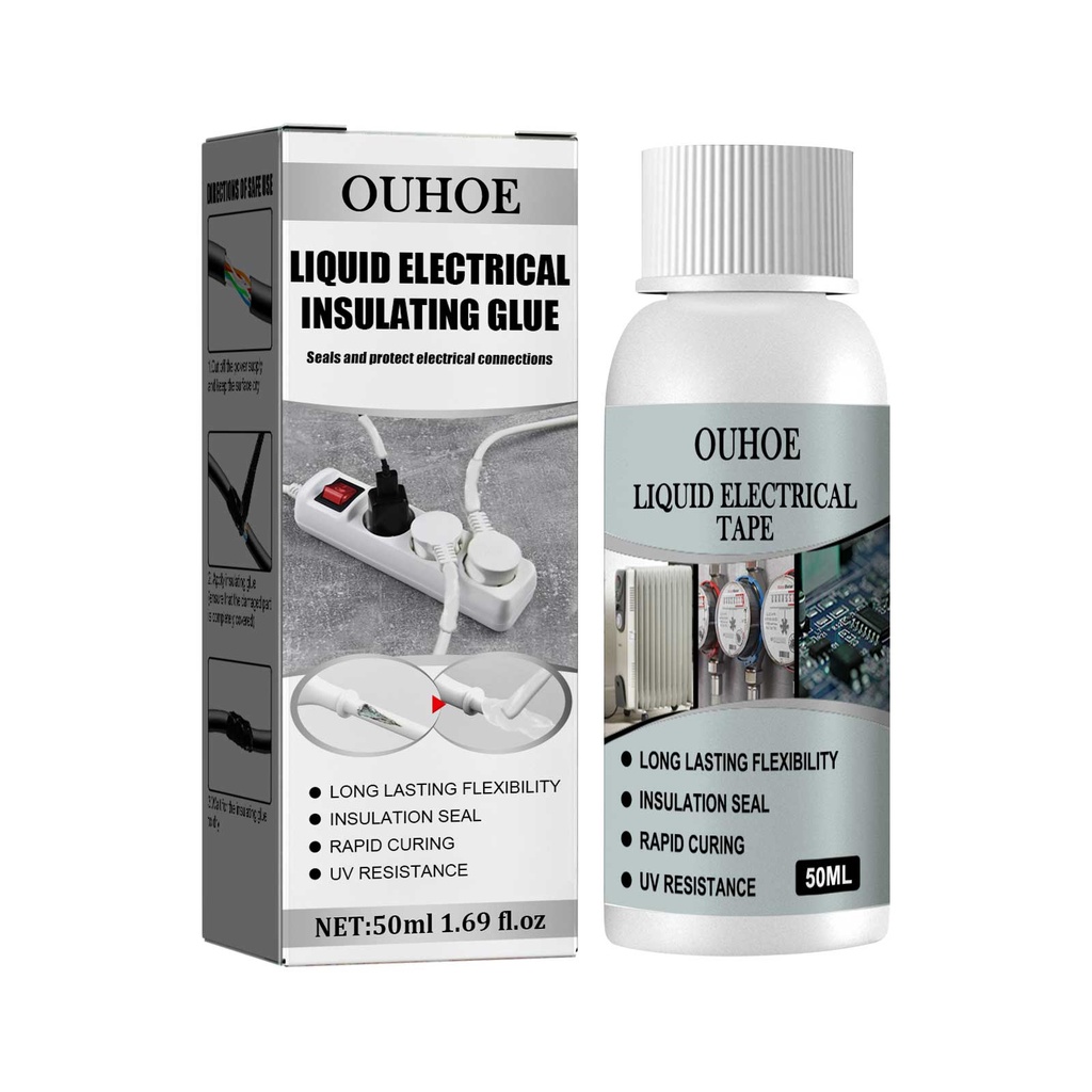 Keo cách điện OUHOE lỏng (trắng 50ml), chống nhiệt độ cao, cách điện hữu cơ, chống thời tiết, chống nước, keo sửa chữa và niêm phong