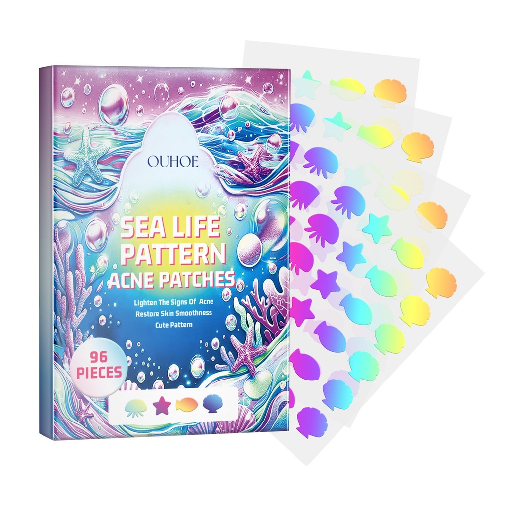 OUHOE Miếng Dán Mụn Màu Dễ Thương, Làm Sáng Mụn, Kem Che Khuyết Điểm, Thoáng Khí