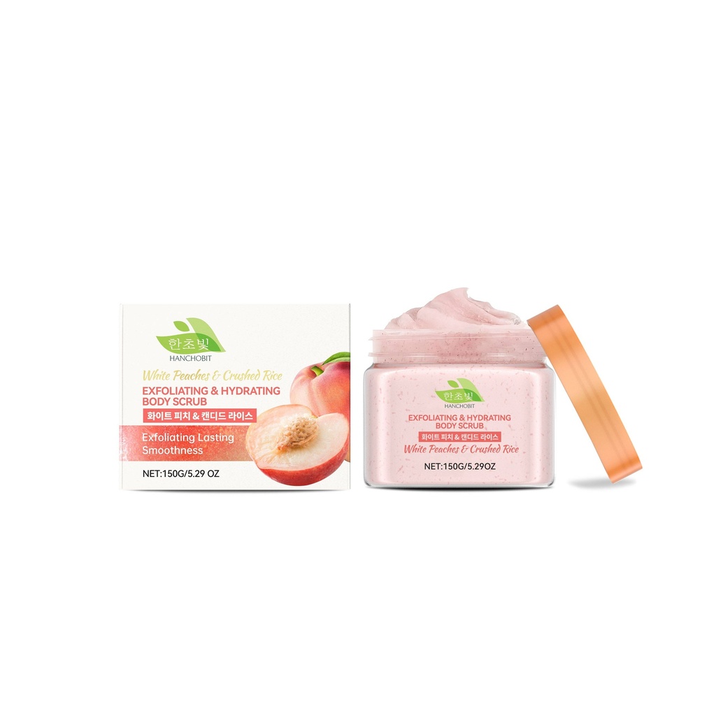 HANCHOBIT Tẩy tế bào chết cơ thể từ gạo đào trắng Làm sạch nhẹ nhàng và làm sáng đều màu da Tẩy tế bào chết mịn màng