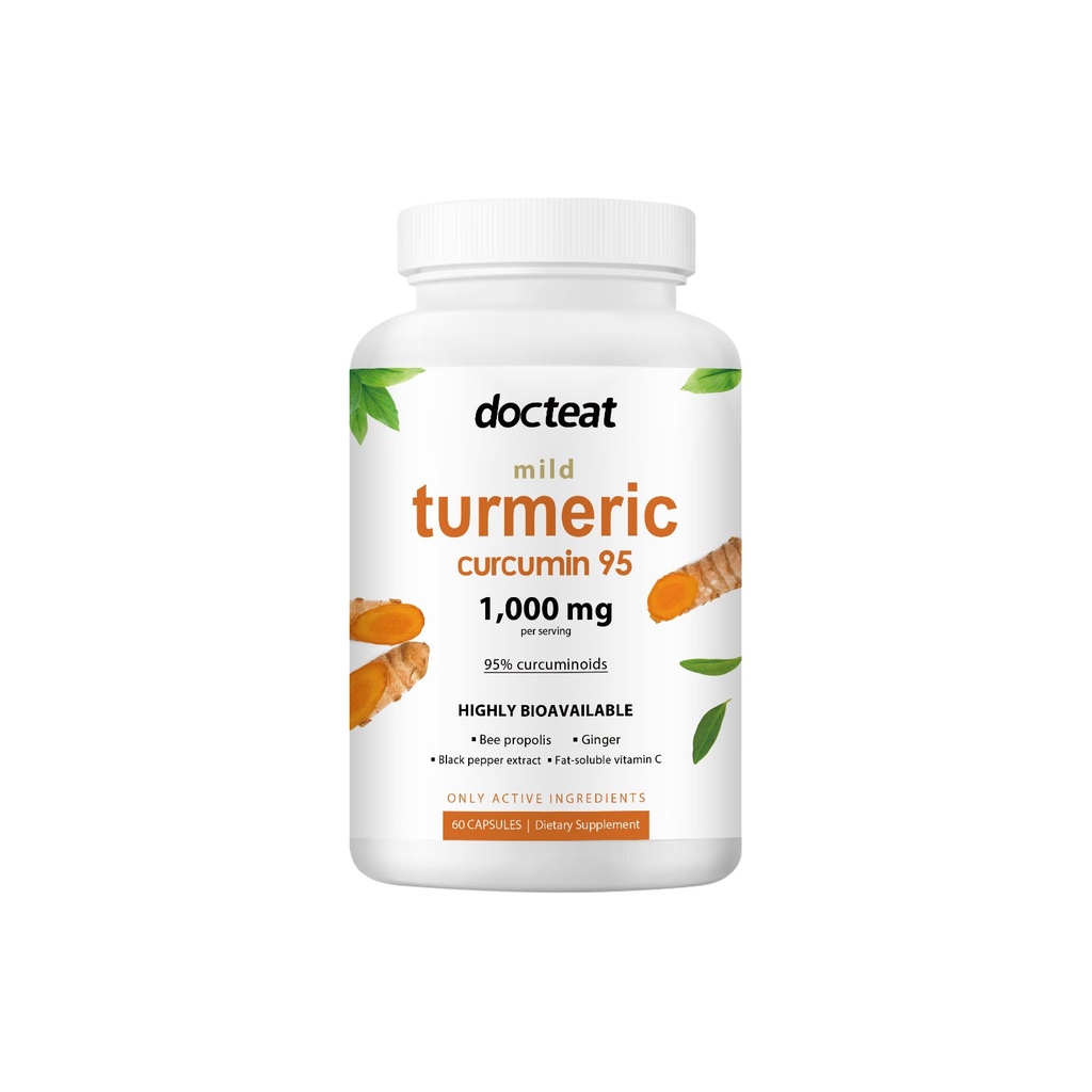 Viên nang Curcumin Docteat, Chiết xuất Gừng Giúp Giảm Đau Nhức Khớp và Tăng Cường Vitality Về Thể Chất