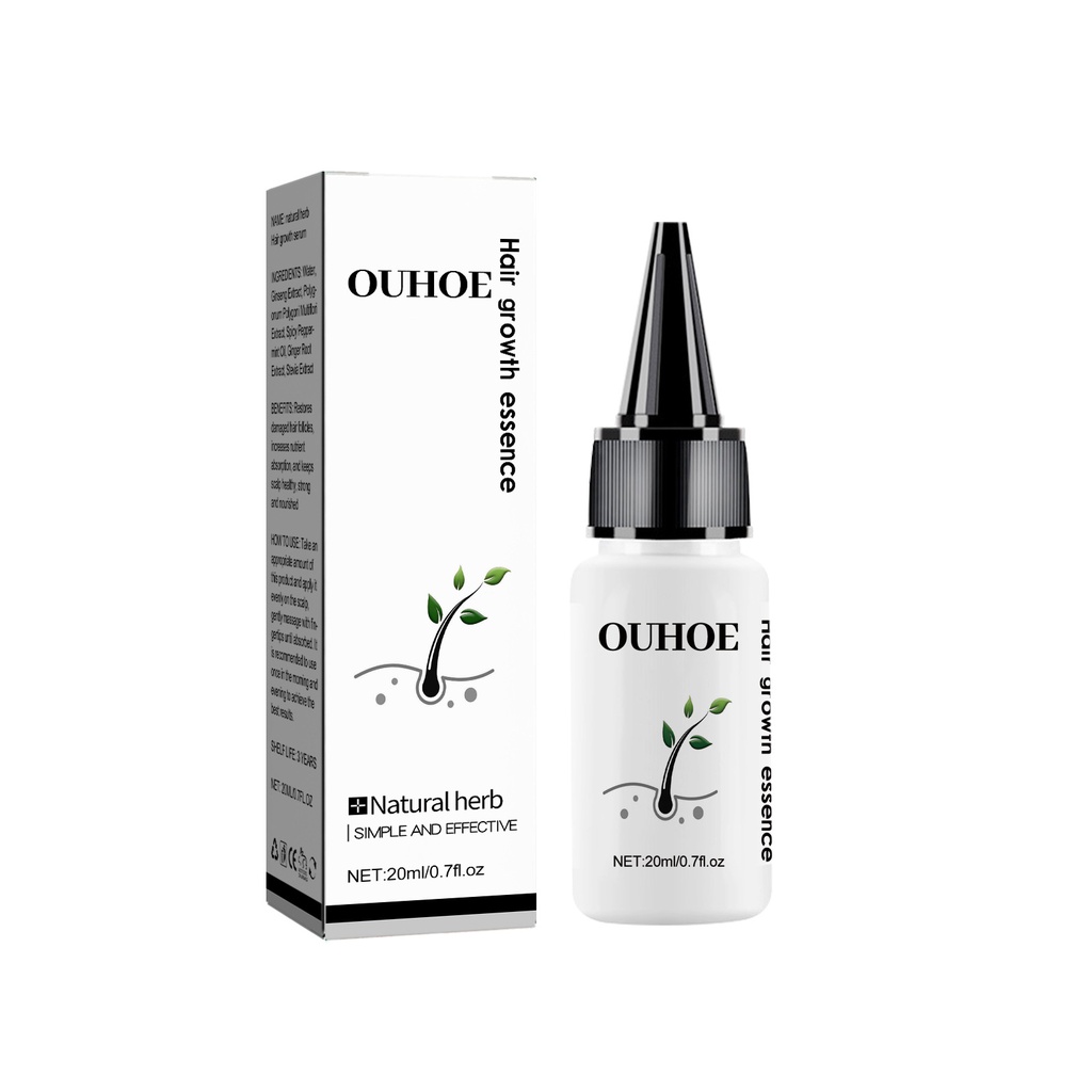 Essence Tăng Trưởng Tóc OUHOE, Essence Thảo Dược Dinh Dưỡng Bền Vững Ngăn Ngừa Rụng Tóc Chăm Sóc Da Đầu Dày
