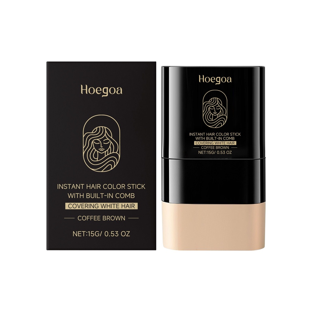 Gậy tóc tạm thời màu nâu cà phê Hoegoa, dựa trên thực vật, thời trang và tự nhiên, dễ phủ và dễ màu