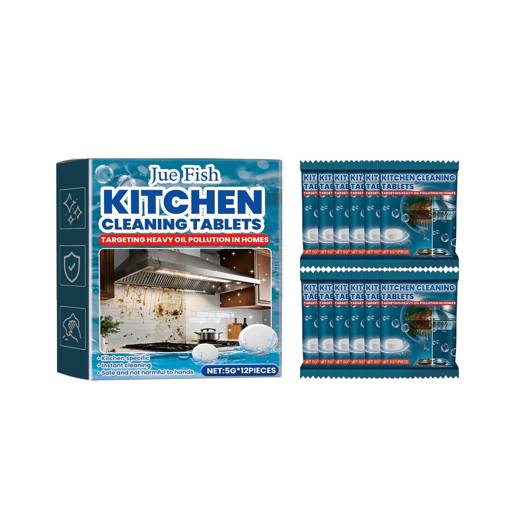 Viên Sủi Tẩy Rửa Dầu Nặng Jue-Fish, Viên Sủi Đa Chức Năng Tẩy Dầu