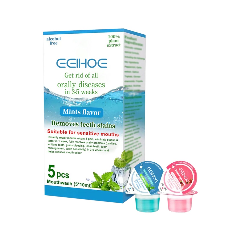 Nước súc miệng Eelhoe Jelly Cup, làm sạch hơi thở hôi, vết bẩn trên răng, vết bẩn do khói, làm sáng răng và làm mới hơi thở