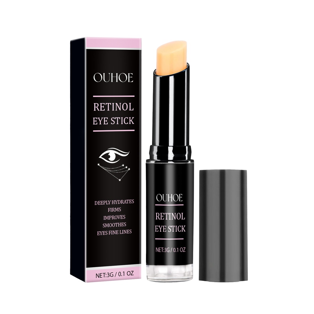 Kem mắt OUHOE Retinol Stick, Giảm nếp nhăn mí mắt, Vành mắt đen, Dưỡng ẩm, Săn chắc cho da quanh mắt