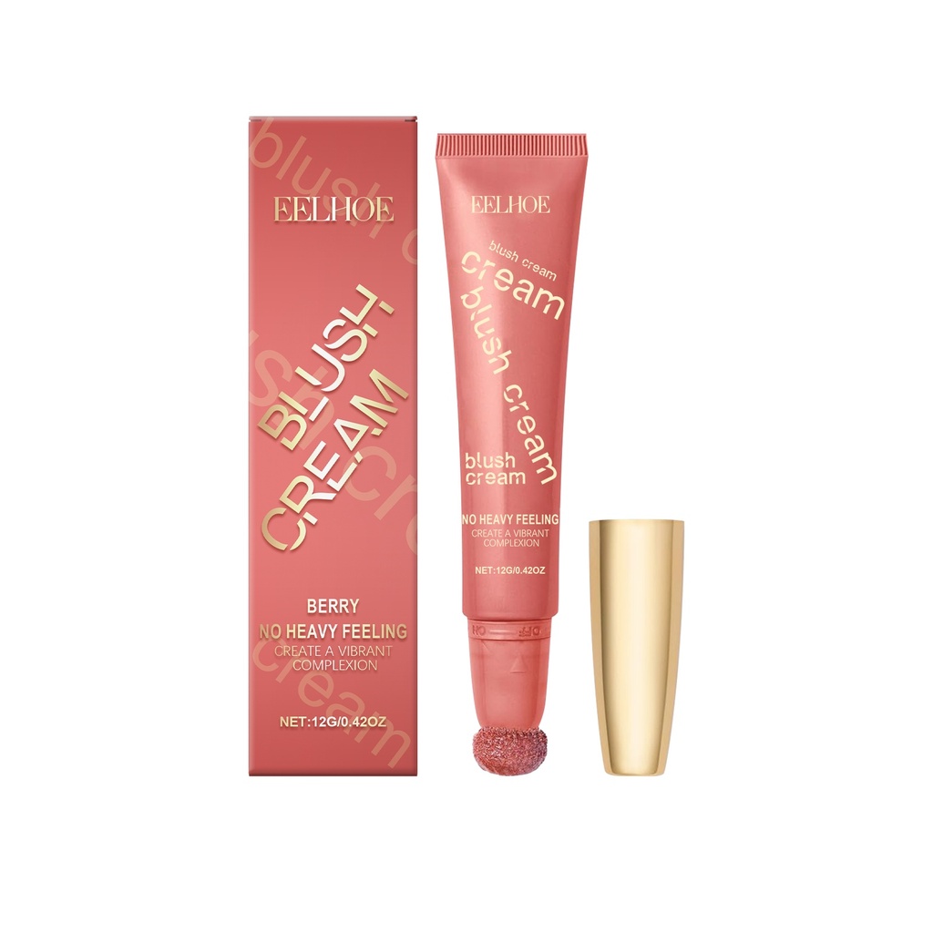 EELHOE Kem má hồng lấp lánh màu Berry và trang điểm nhẹ