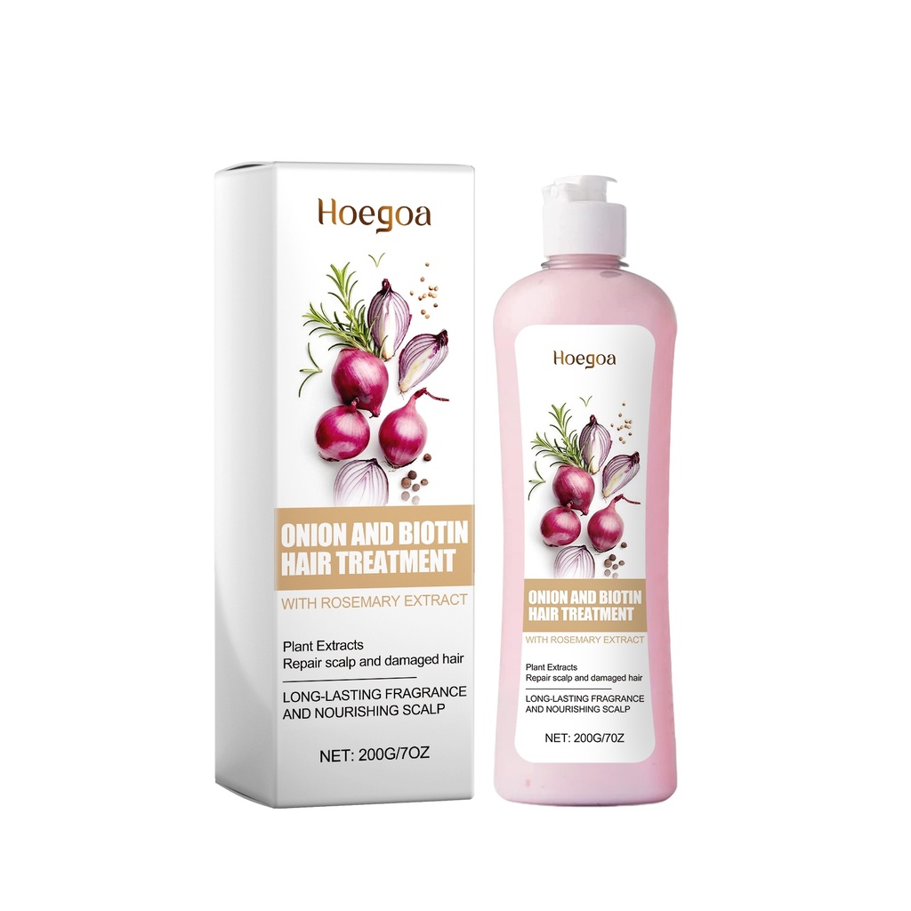 Dầu gội Hoegoa Onion và Biotin, Dưỡng ẩm bổ sung mềm, Không nhờn, Sửa chữa tóc rối, Chăm sóc tóc chẻ