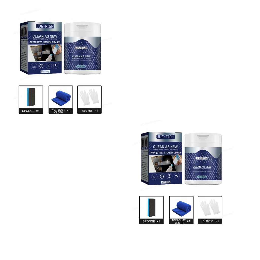 Bột tẩy rửa bảo vệ nhà bếp Jue-Fish, bột tẩy rửa bụi bẩn dầu mỡ cho vòi và máy hút mùi
