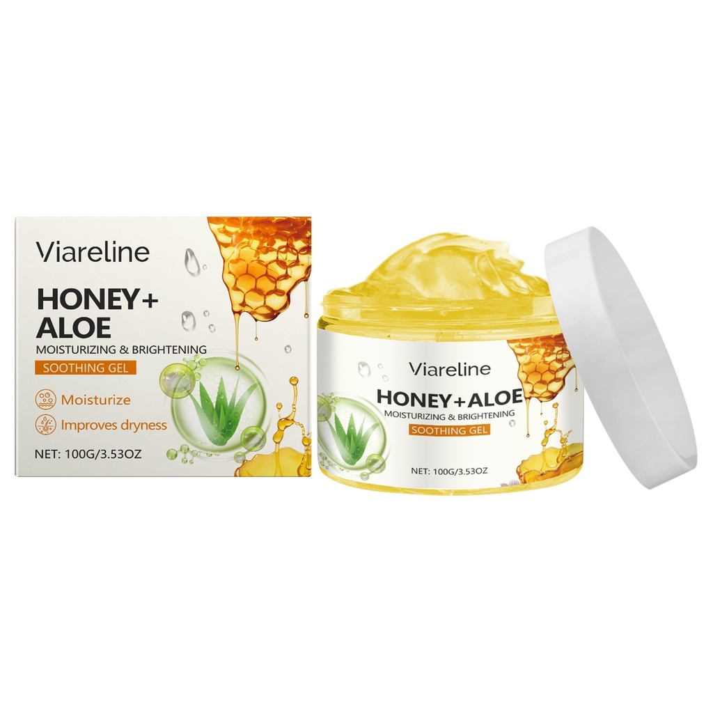 Viareline Gel Dưỡng Ẩm Mật Ong Lô Hội Xoa Dịu và Làm Mát Sau Ánh Nắng Kiểm Soát Dầu Dưỡng Ẩm Chăm Sóc Da Mặt