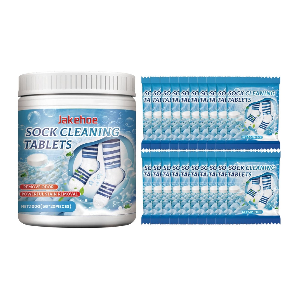 Viên làm sạch vớ Jakehoe Viên làm sạch đa chức năng cho việc làm sạch vết ố, bụi bẩn và mùi hôi