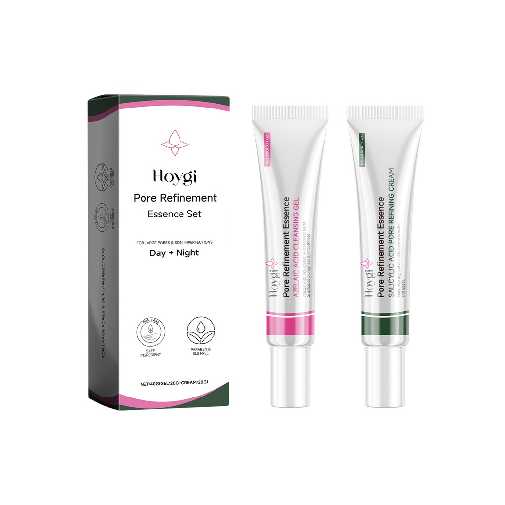 Hoygi Pore Refinement Essence Set, Bộ tinh chất tinh chế lỗ chân lông, làm sạch sâu làn da và kem cho da mịn