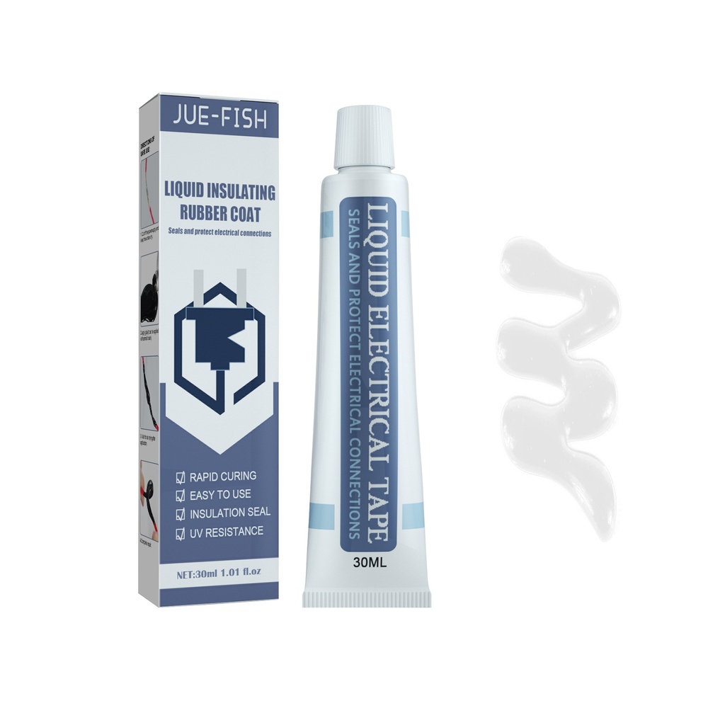 Băng dính cách điện lỏng Jue-Fish (Trắng 30ml), chất bịt kín pin lithium, liên kết chống nước, chống cháy và mạch in chịu nhiệt độ cao