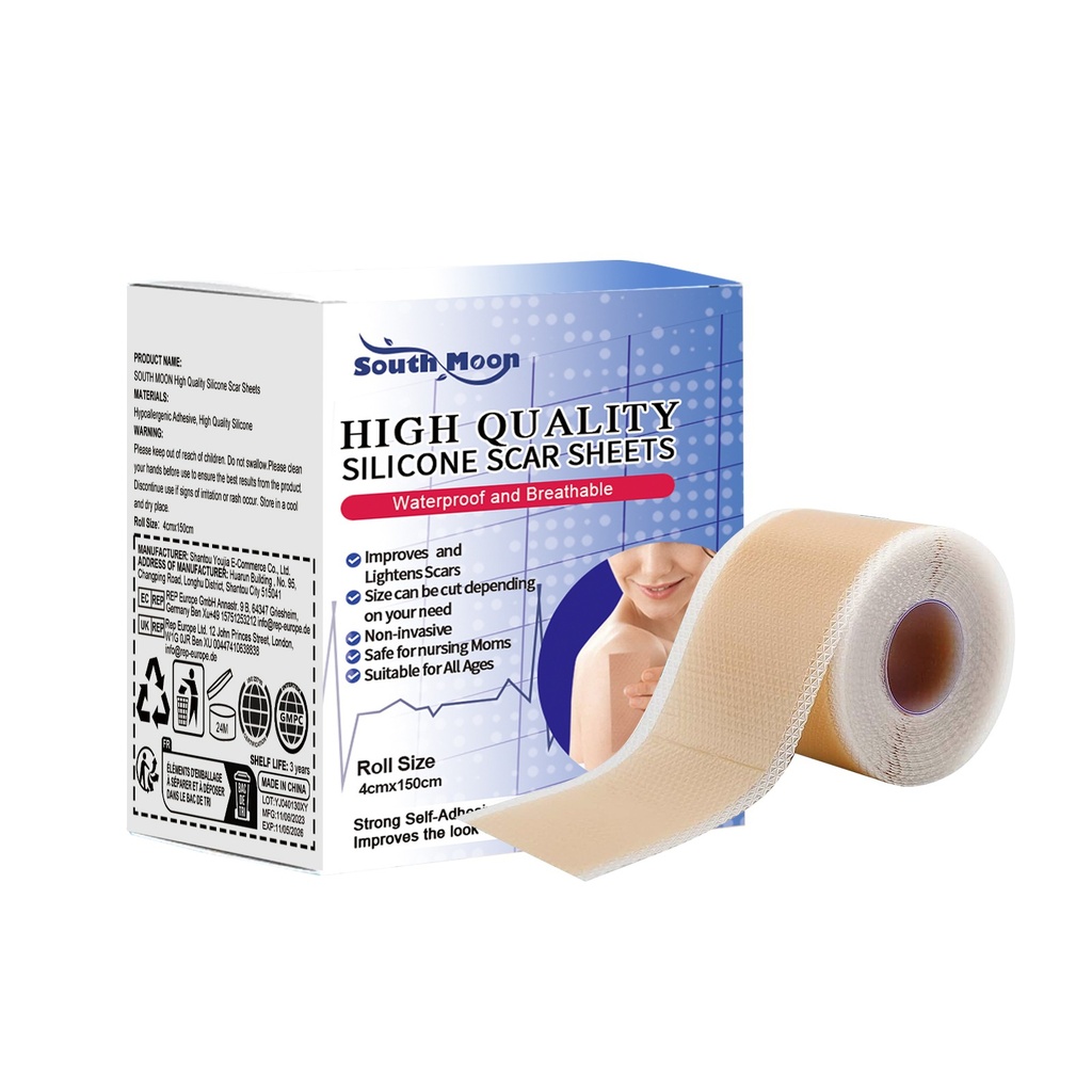 Tấm silicone cao cấp South Moon cho sẹo, miếng dán đẹp cho sẹo chống thấm nước và thở được