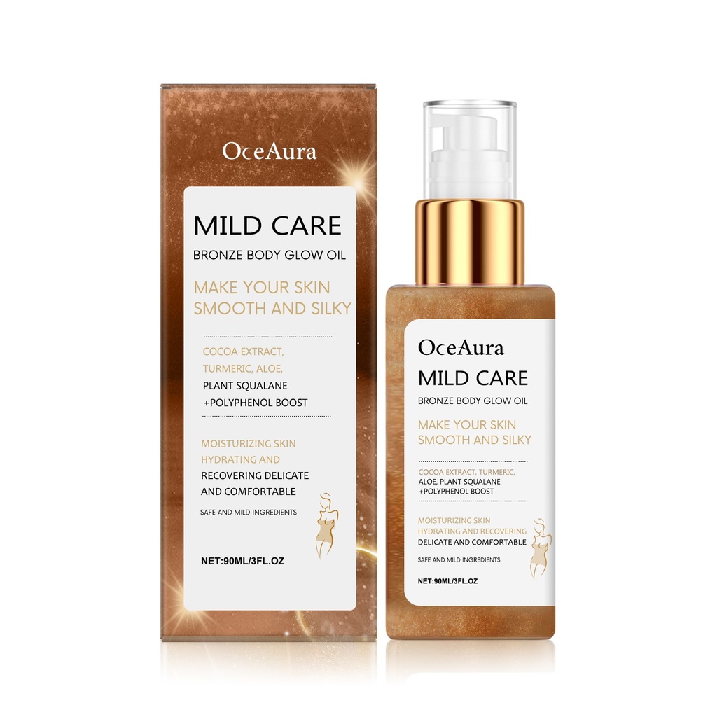 OceAura Bronzer Dầu Bóng toả sáng cơ thể Dầu lỏng Bronzor màu vàng hồng Bóng nước dưỡng ẩm Massage