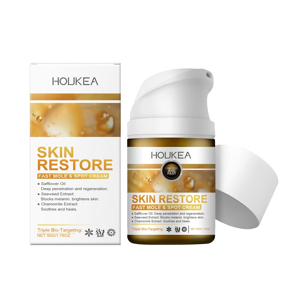 Kem chăm sóc da Houkea thảo dược nhẹ nhàng làm sạch da, làm sáng các vết thâm và cung cấp độ ẩm của kem dưỡng