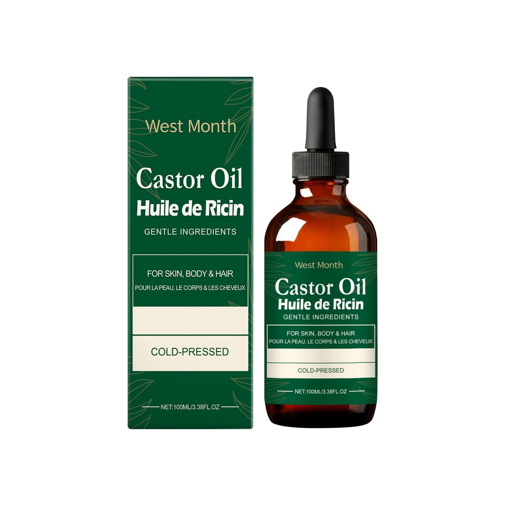 Dầu Chăm Sóc Dầu Thầu Dầu West Month, Cho Lông Mi, Lông Mày, Tóc và Da, Dưỡng Ẩm, Nhẹ và Dầu Chăm Sóc Đa Năng