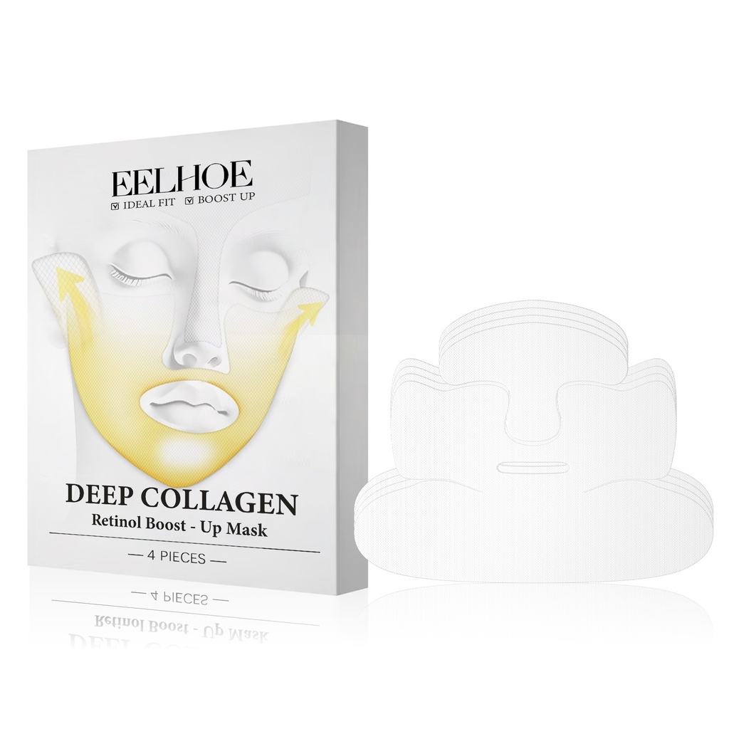 EELHOE Mặt Nạ Tăng Cường Collagen Retinol, Mặt Nạ Hydrat hóa Tự Nhiên Trong Suốt Giúp Làm Sáng Các Đường Nhăn