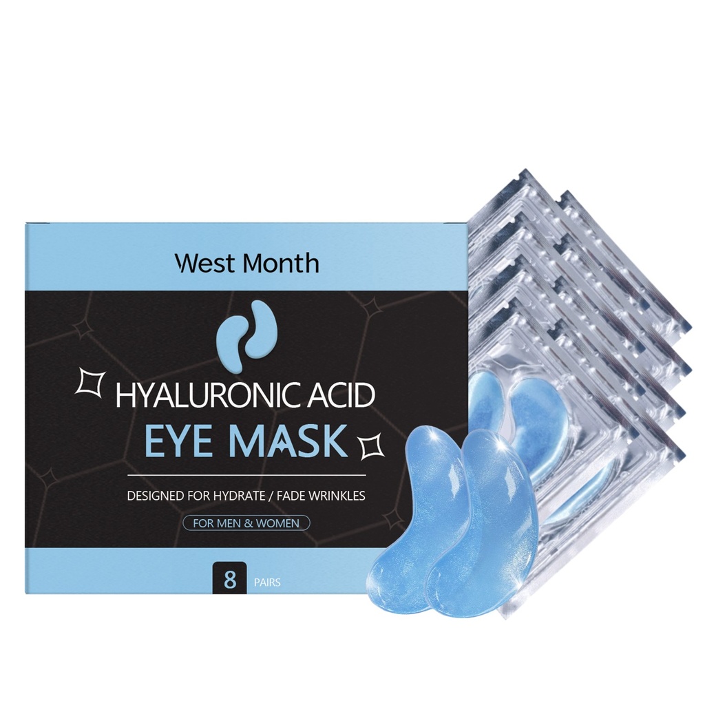 Mặt nạ mắt Hyaluronic Acid West Month nhẹ nhàng, cấp ẩm, làm mềm và giảm nếp nhăn cho vùng da quanh mắt.