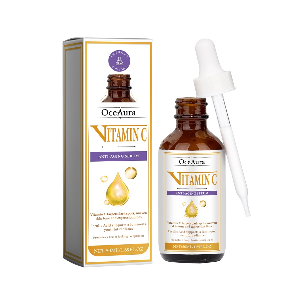 OceAura Essence Mặt Vitamin C Giảm Nếp Nhăn Tinh Tế, Cải Thiện Độ Tối Tăm, Làm Sáng Da, Dưỡng Ẩm Và Căng Da