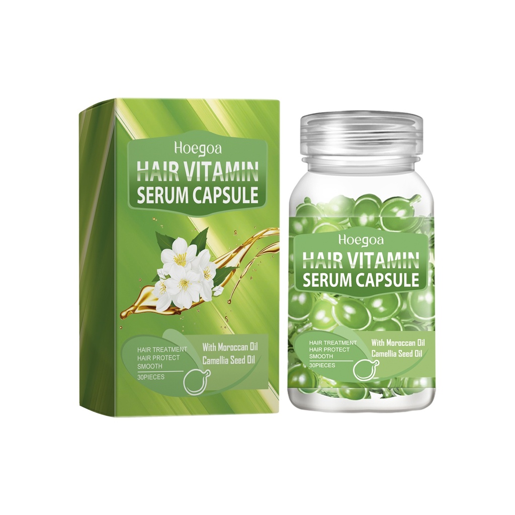 Tinh dầu dưỡng tóc Hoegoa, viên nang xanh, dưỡng ẩm và phục hồi tóc, củng cố và tăng cường chăm sóc tóc