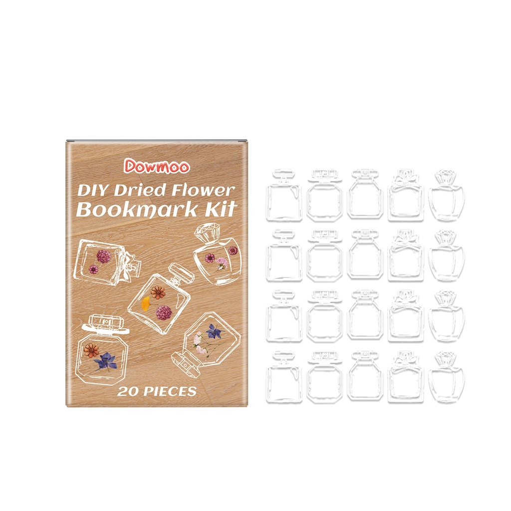 Bộ dụng cụ đánh dấu hoa khô Dowmoo, hình dán tay thủ công, đánh dấu trong suốt bình hoa khô trang trí